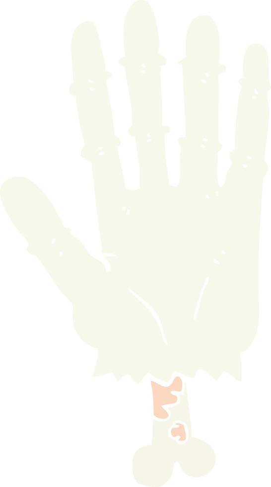 flat color style cartoon zombie hand vector