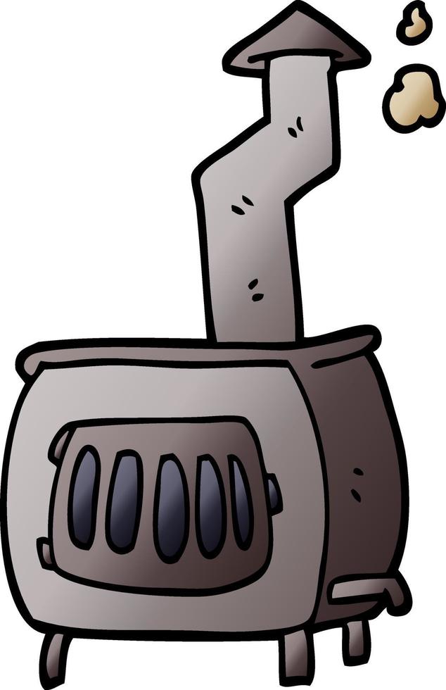 cartoon doodle old wood burner vector