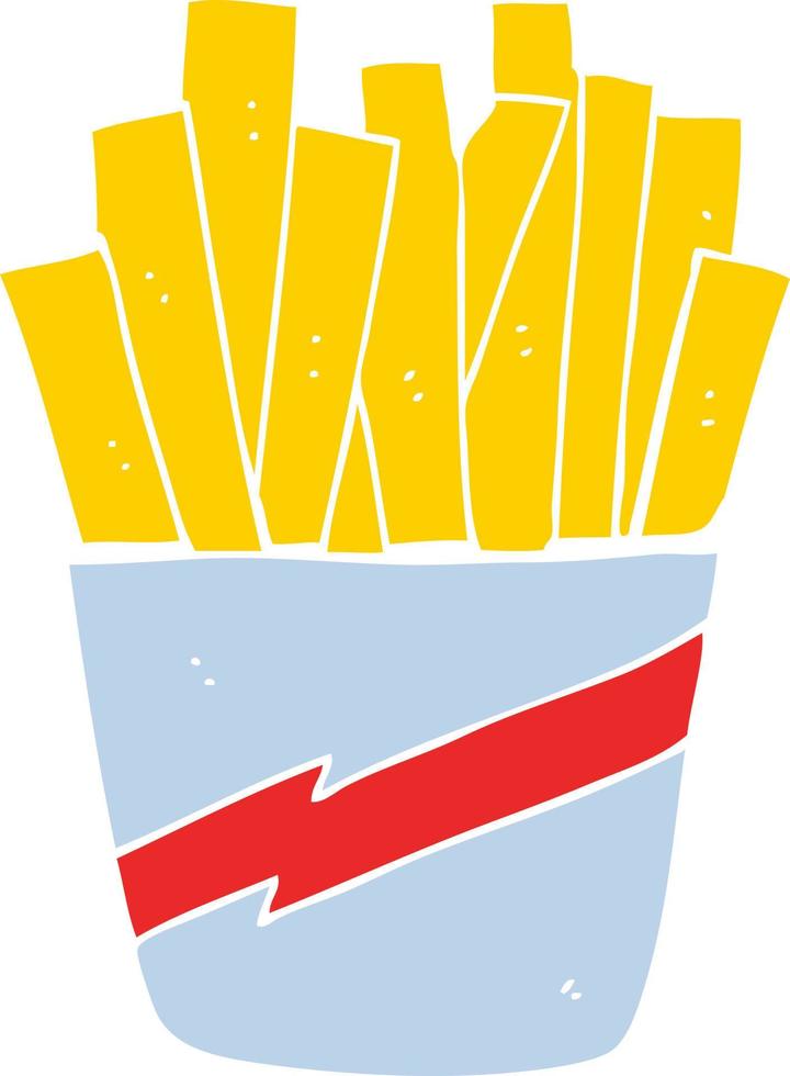flat color style cartoon box of fries vector