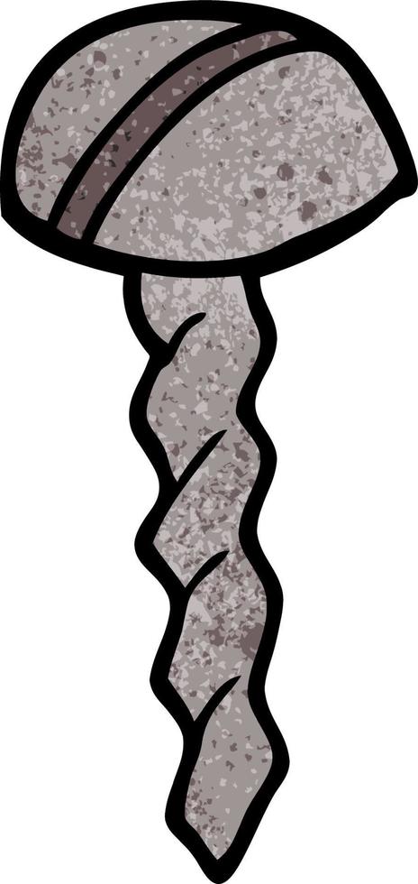 cartoon doodle screw vector