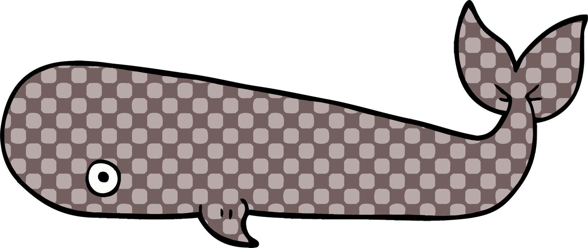 cartoon doodle whale vector