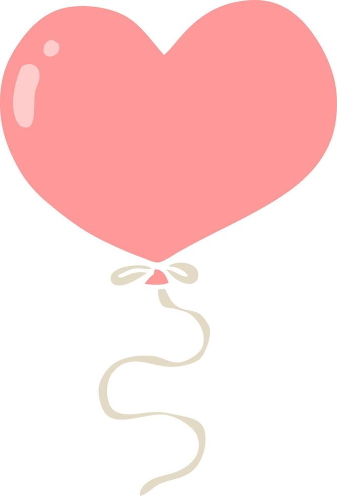 flat color style cartoon love heart balloon vector