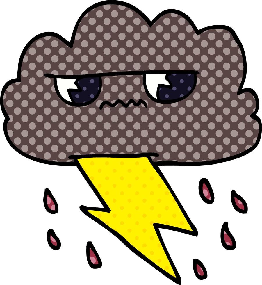 cartoon doodle angry storm cloud 12211224 Vector Art at Vecteezy