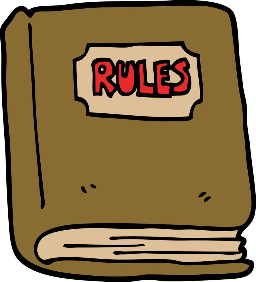 cartoon doodle rule book vector