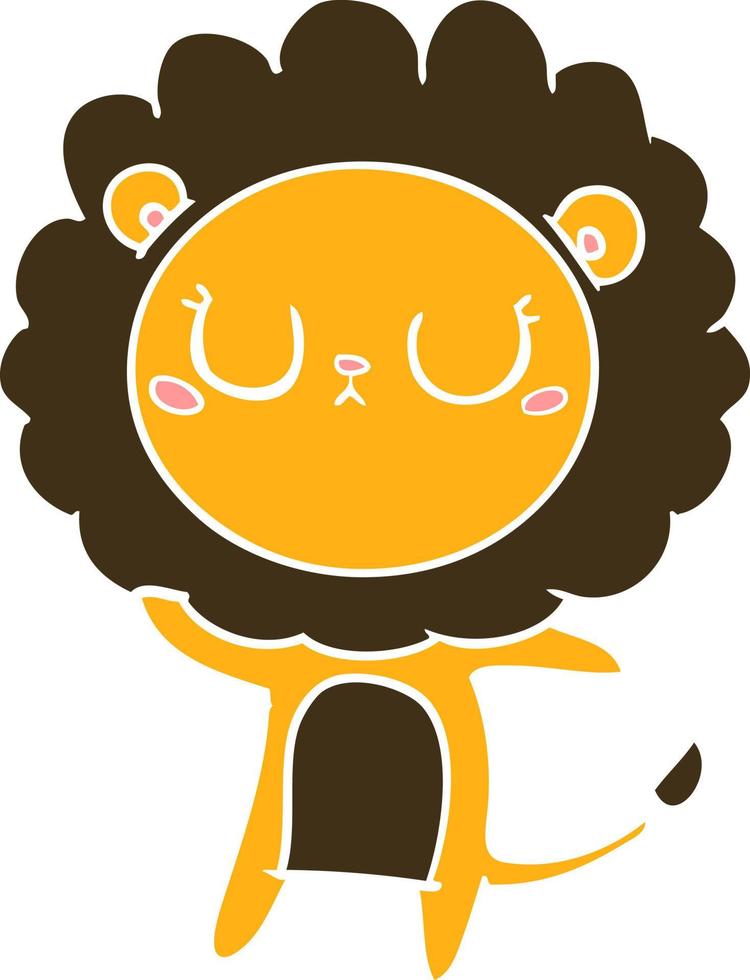 flat color style cartoon lion vector