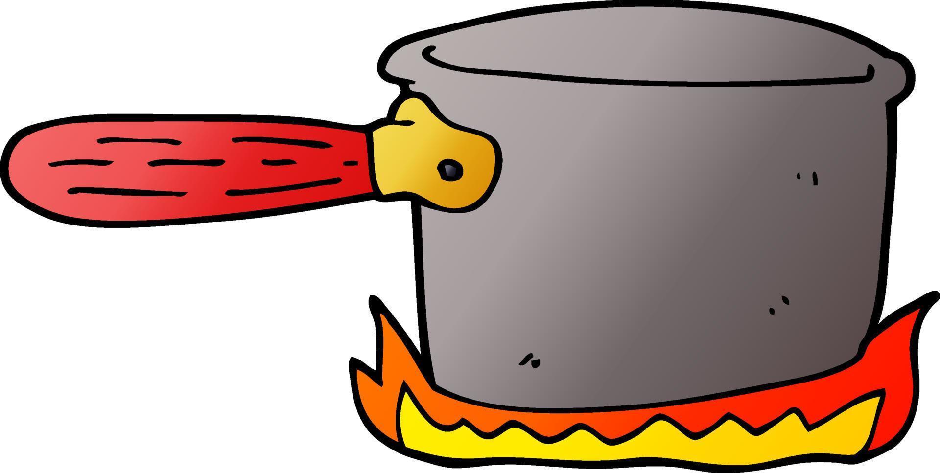 cartoon doodle cooking pan vector