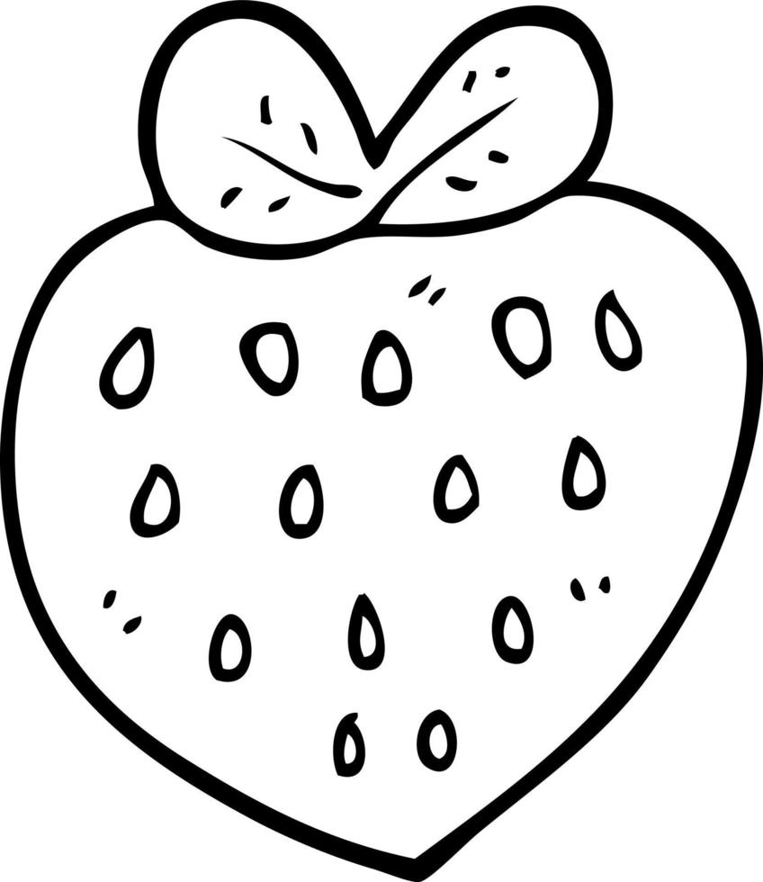 line drawing cartoon strawberry fr vector