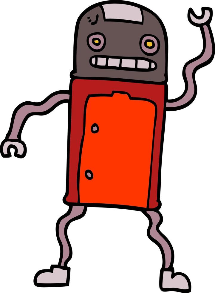 robot de garabato de dibujos animados vector