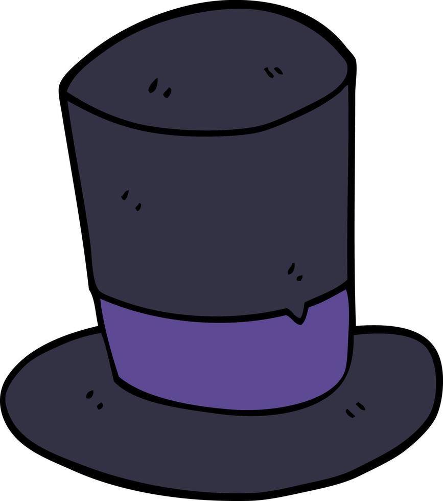 cartoon doodle top hat vector