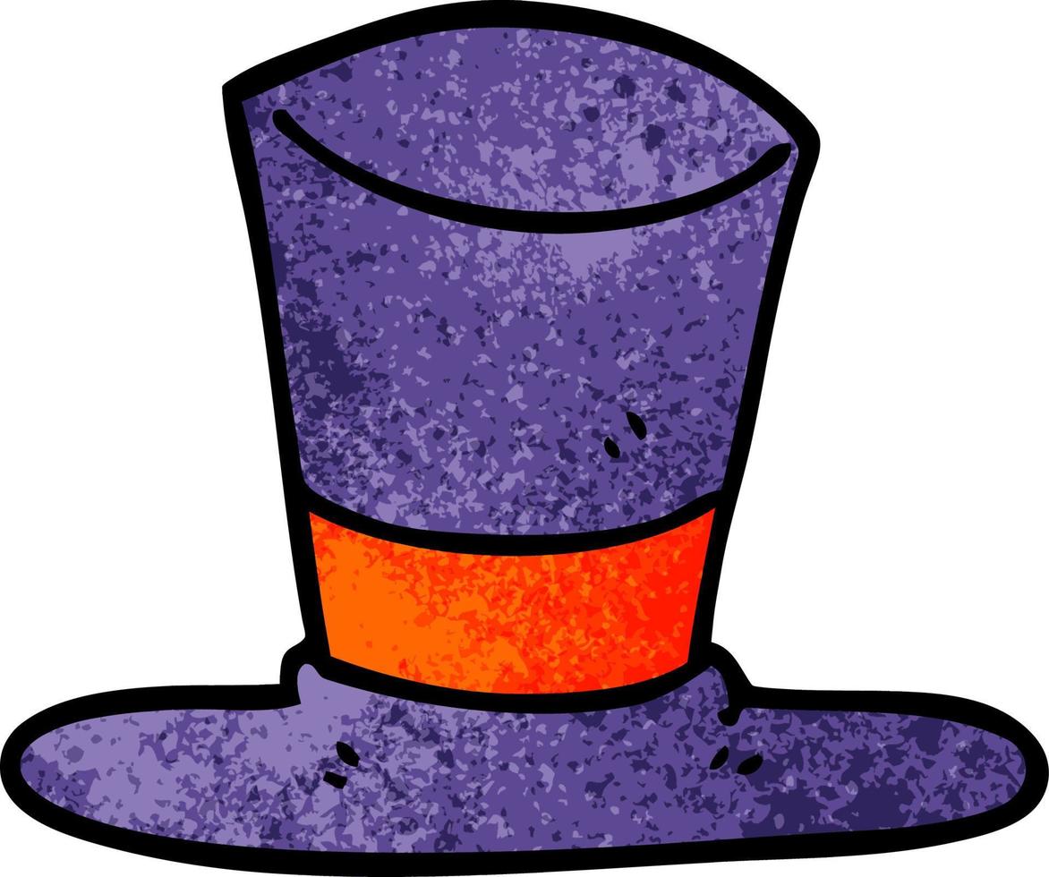 cartoon doodle top hat vector