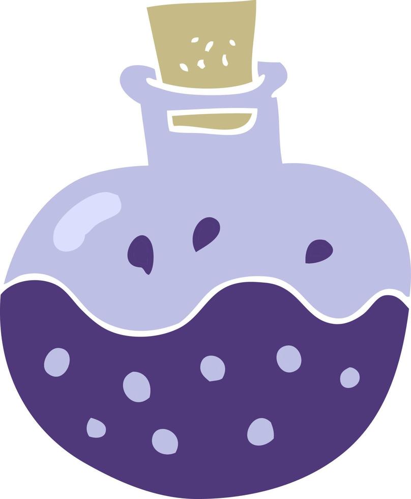flat color illustration of a cartoon science potion vector