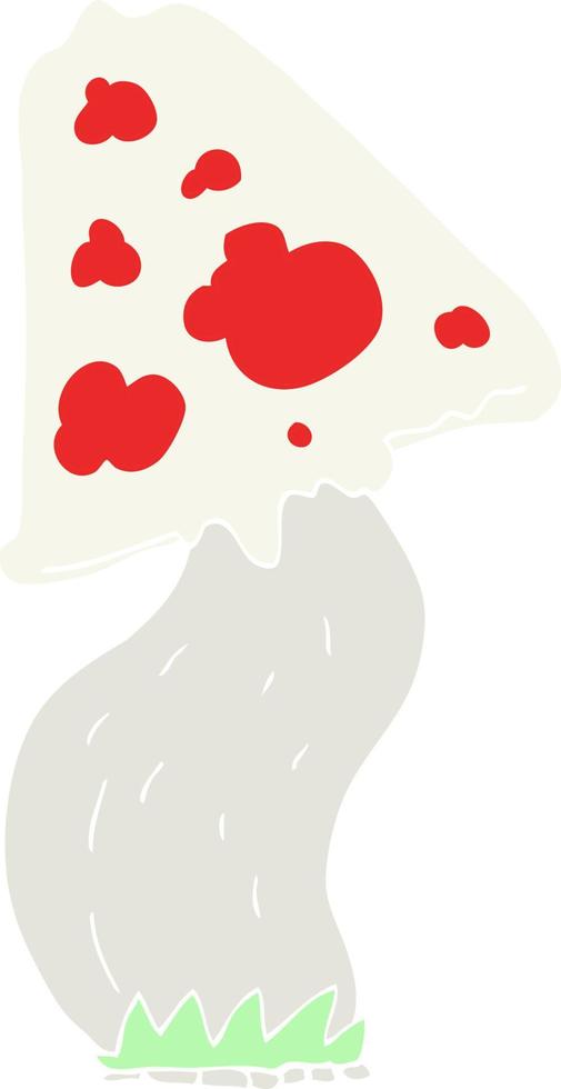 flat color illustration of a cartoon mushroom vector