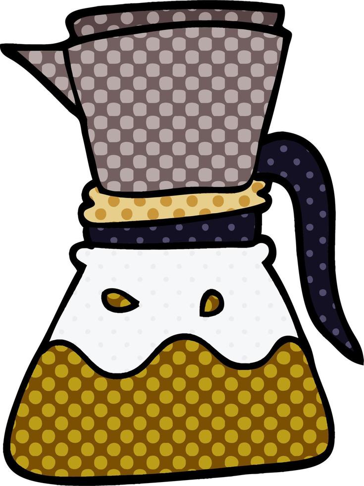 cartoon doodle filter coffee maker vector