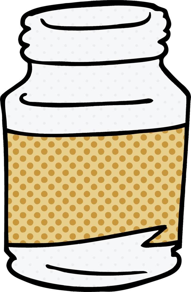 cartoon doodle pill jar vector