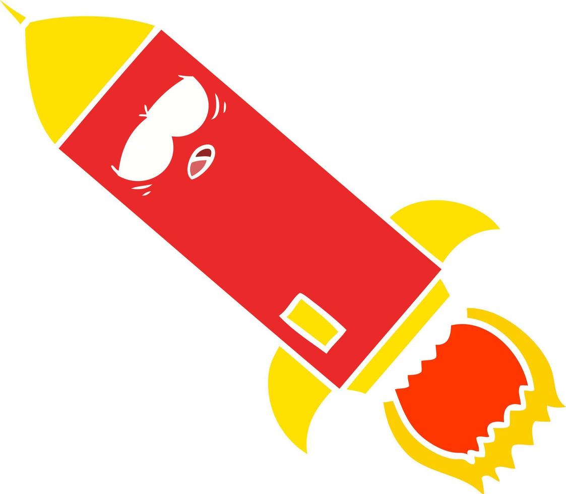 flat color style cartoon rocket vector