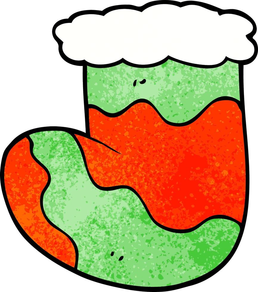 cartoon doodle christmas stocking vector