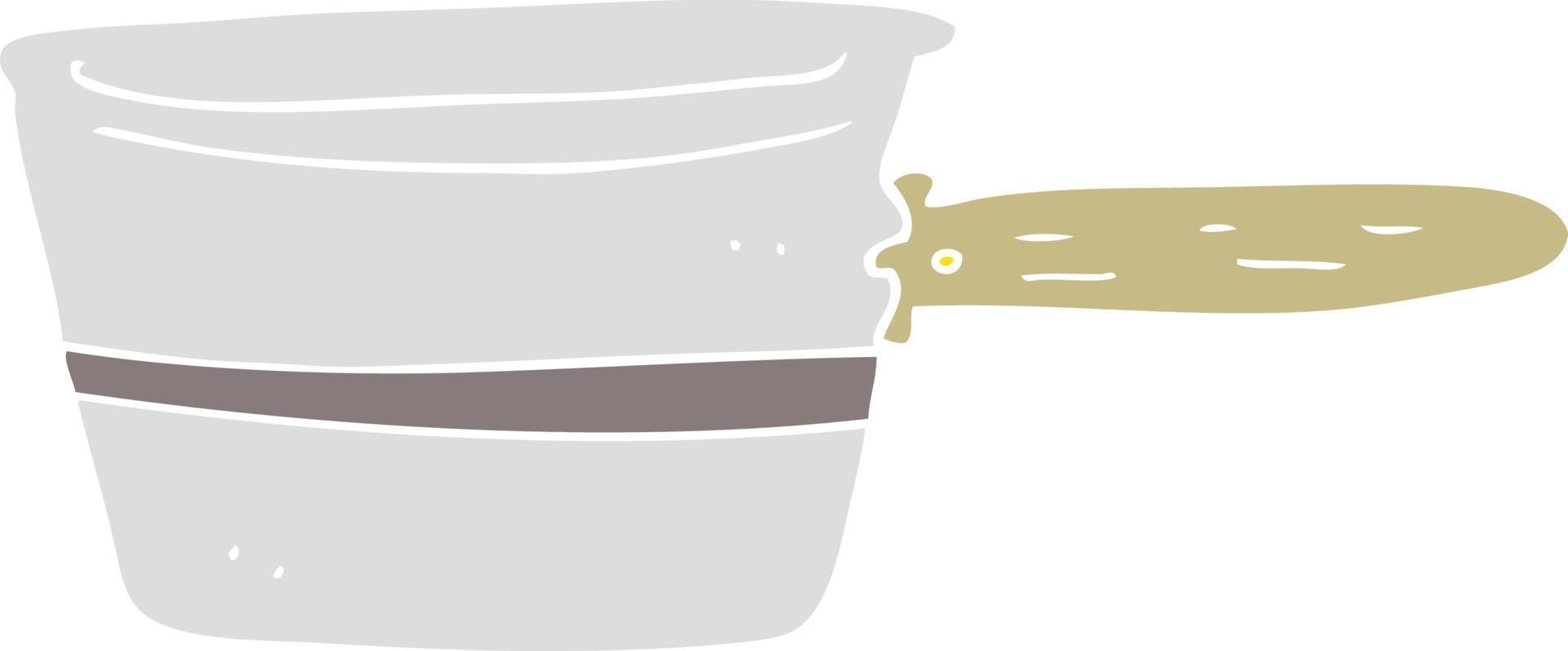 flat color illustration of a cartoon saucepan vector