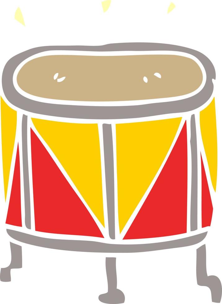 cartoon doodle drum on stand vector