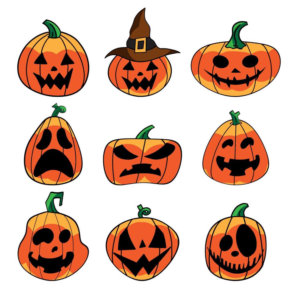 jack o lantern  draw for halloween concept vector