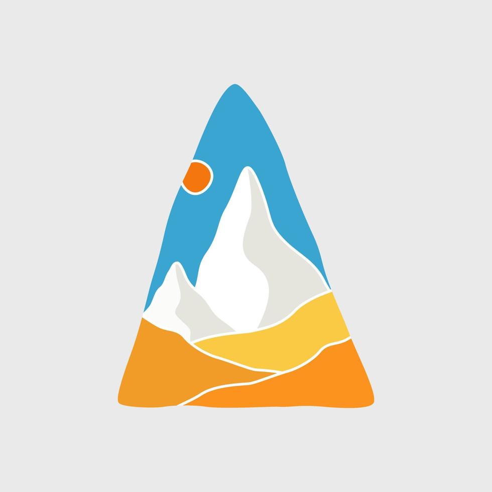 diseño simple de vector de paisaje de naturaleza de montaña de hielo rocoso