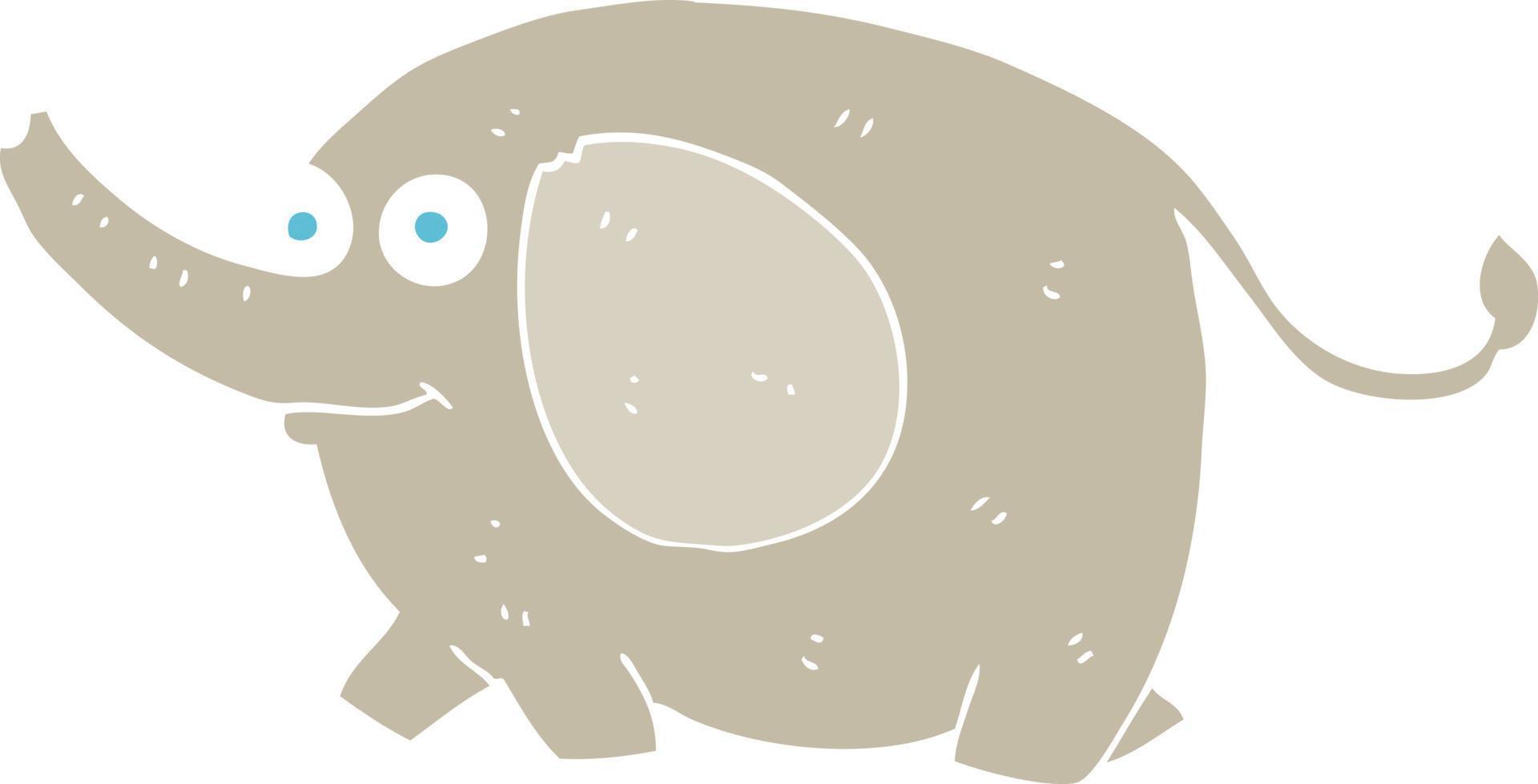 flat color illustration of a cartoon elephant vector