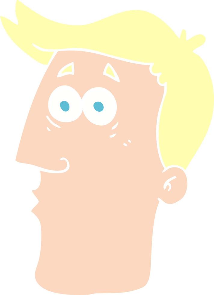 ilustración de color plano de una cara masculina de dibujos animados vector