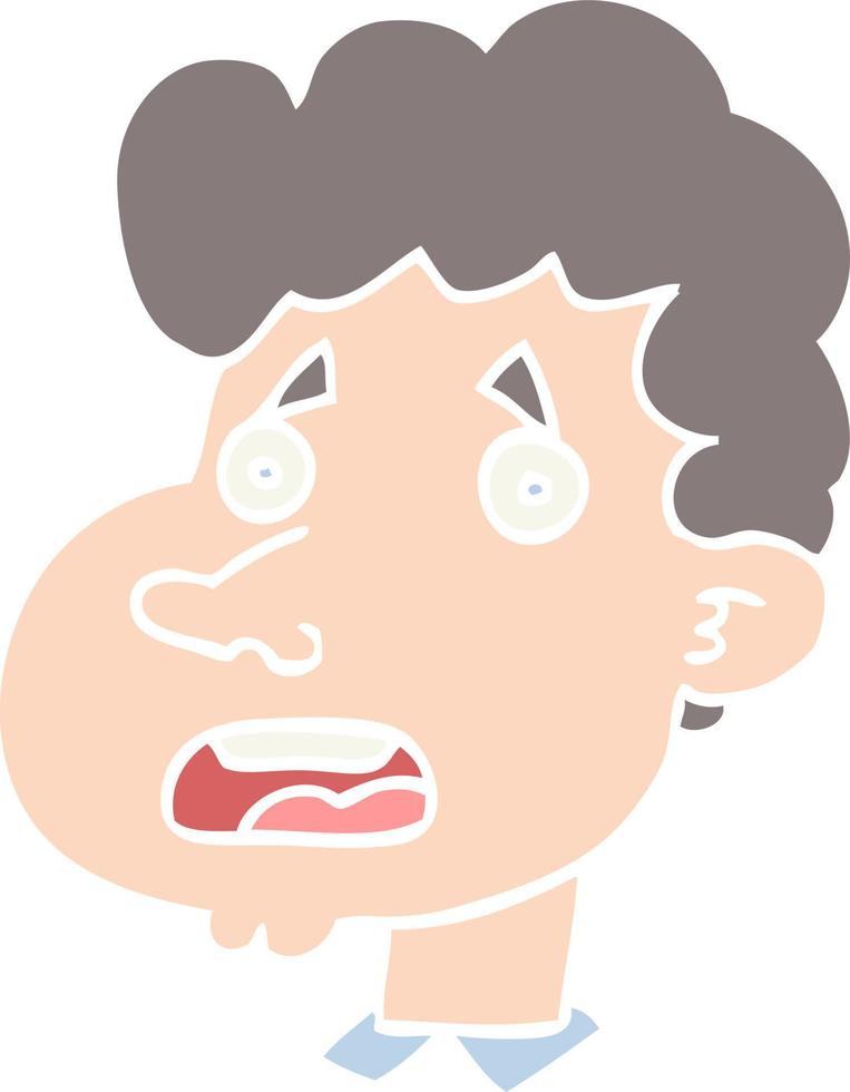 flat color style cartoon shocked man vector