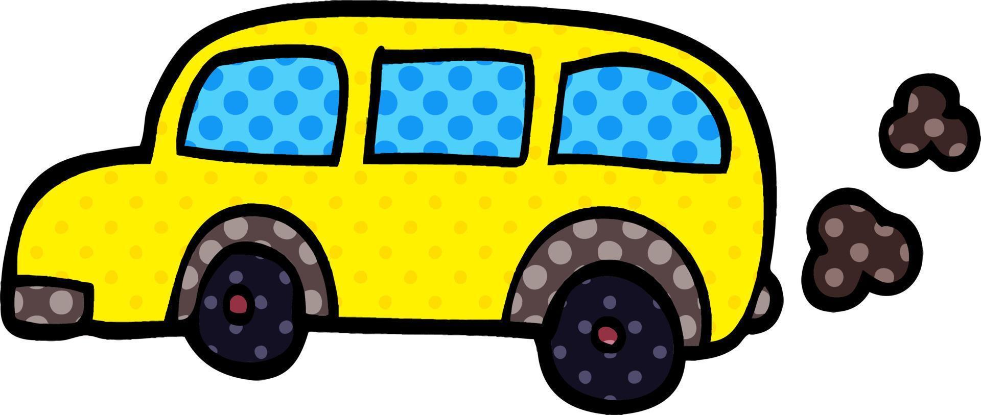 cartoon doodle school bus vector