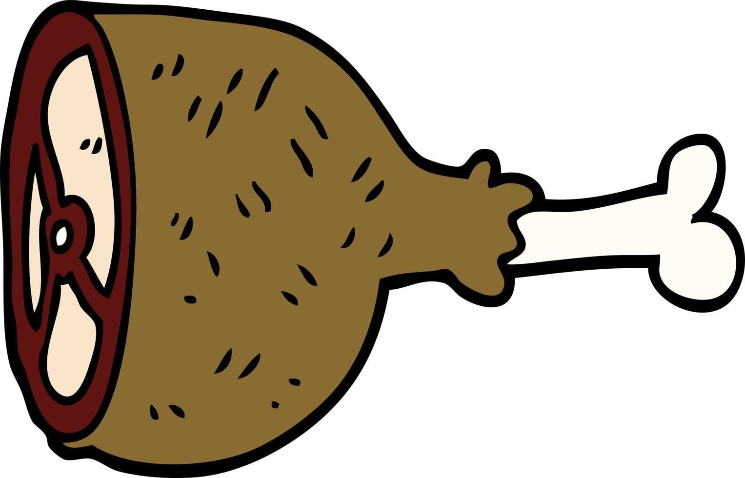 cartoon doodle well cooked meat vector