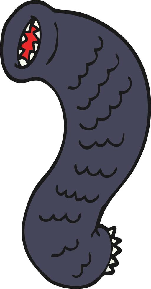 cartoon doodle hungry leech vector