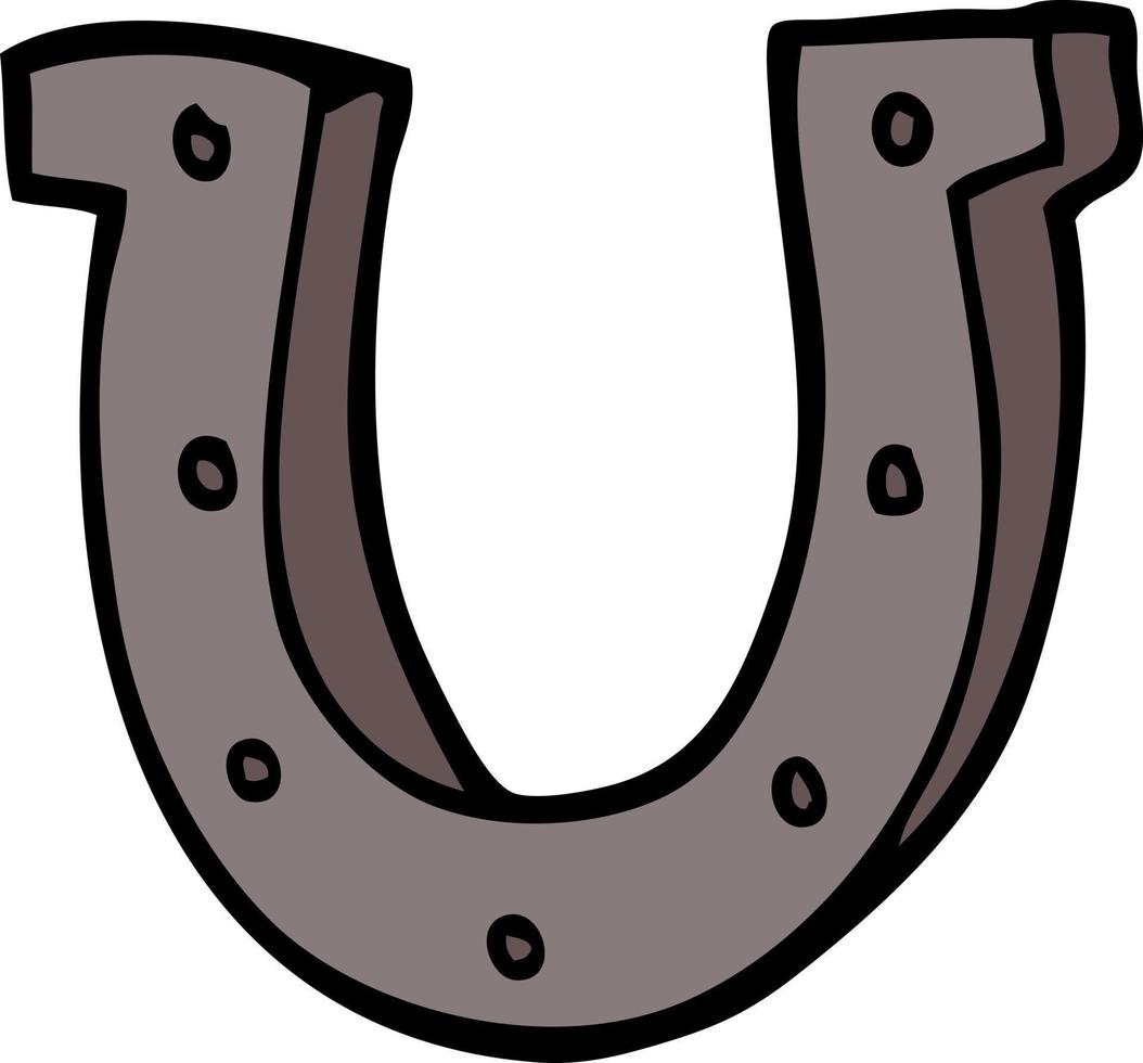 cartoon doodle horse shoe vector