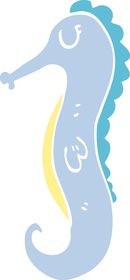 cartoon doodle sea horse vector