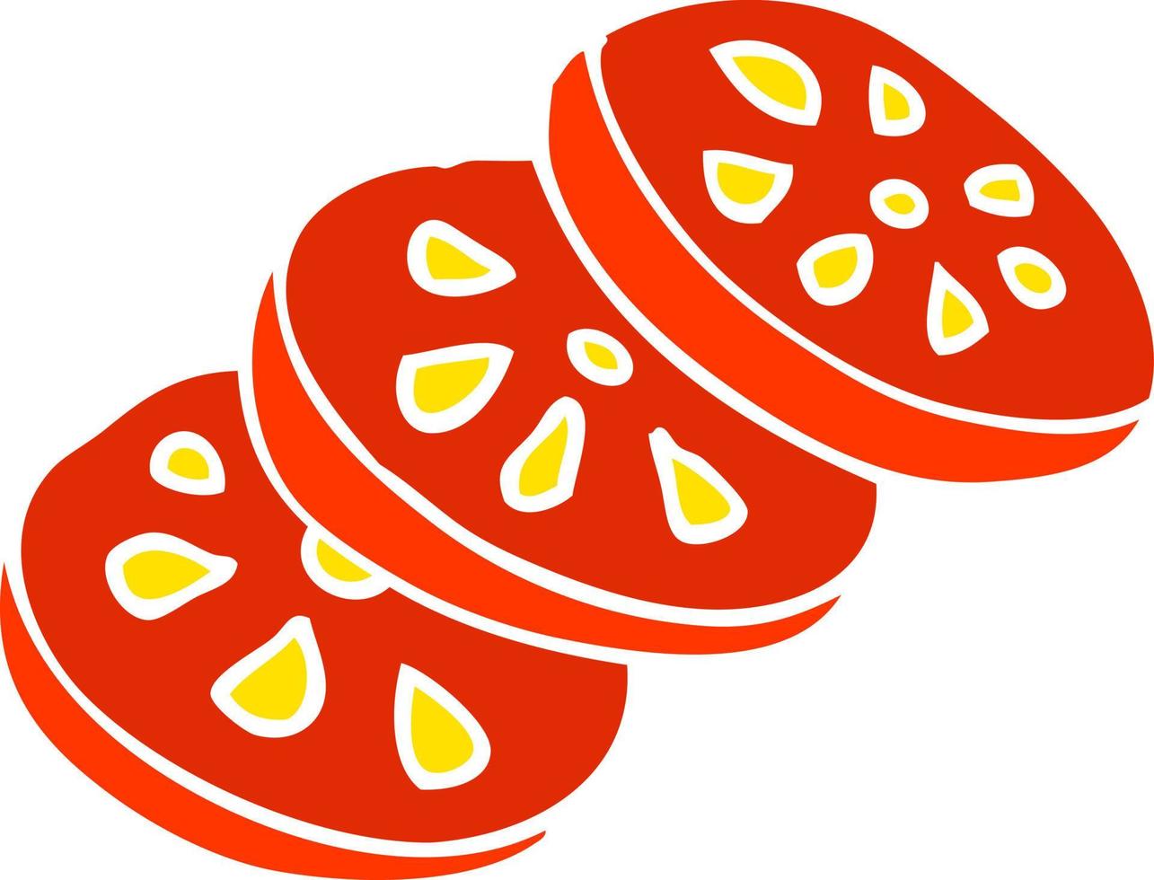 caricatura, garabato, tomate rebanado vector