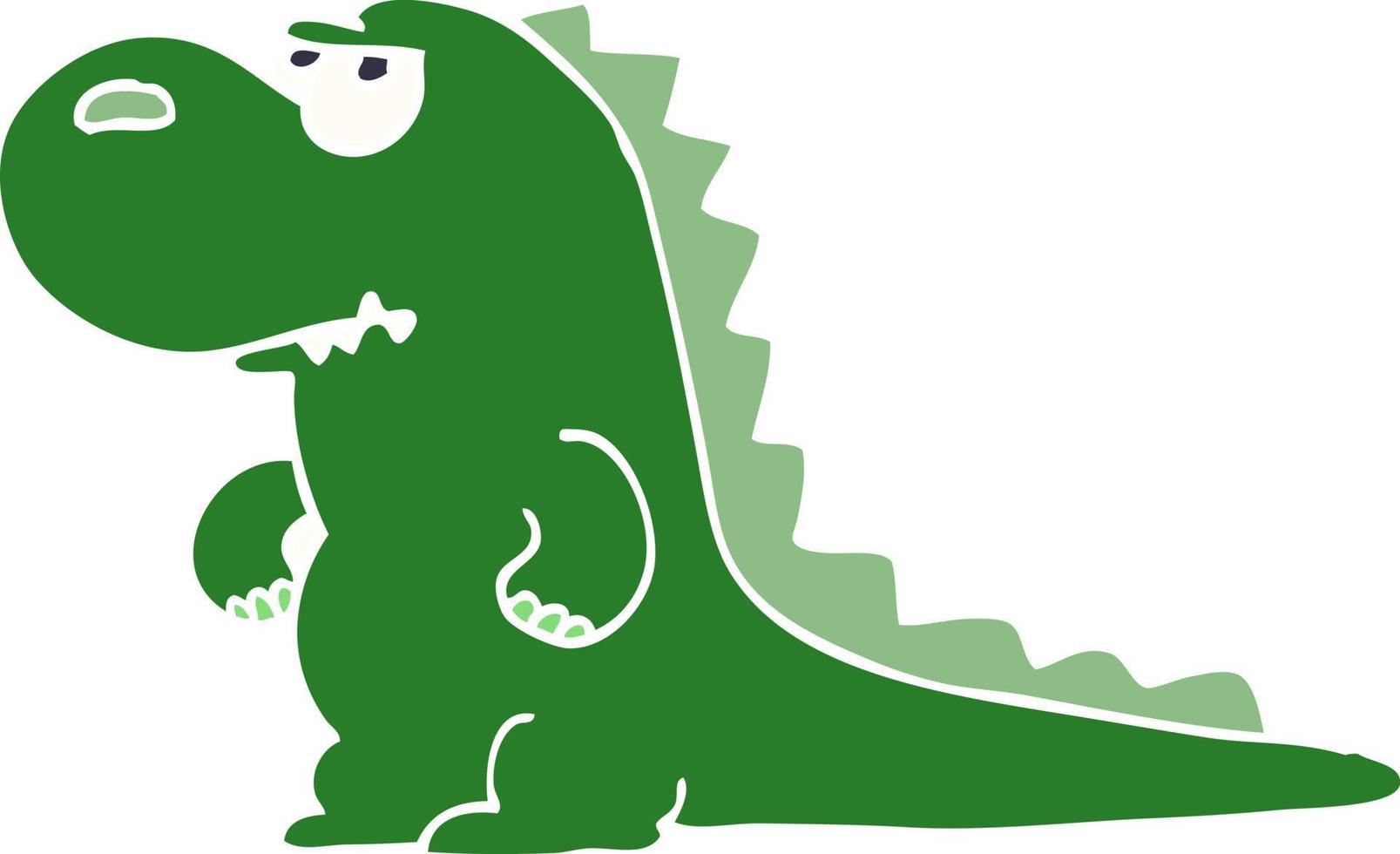 cartoon doodle annoyed dinosaur vector