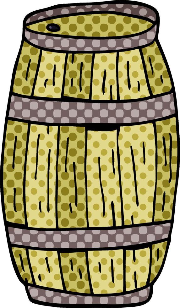 cartoon doodle beer barrel vector