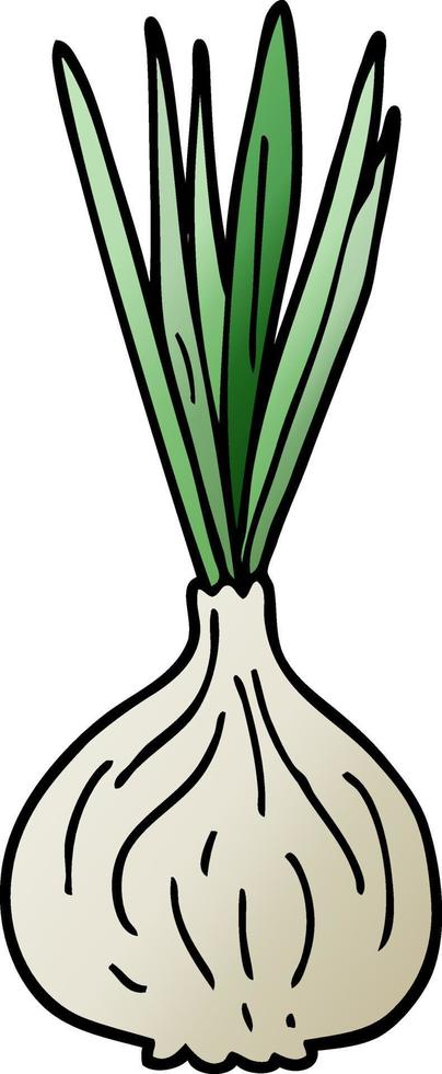 cartoon doodle sprouting onion vector