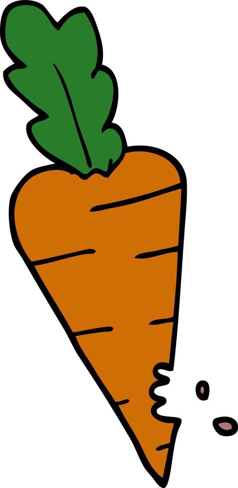 cartoon doodle carrot with bite marks vector