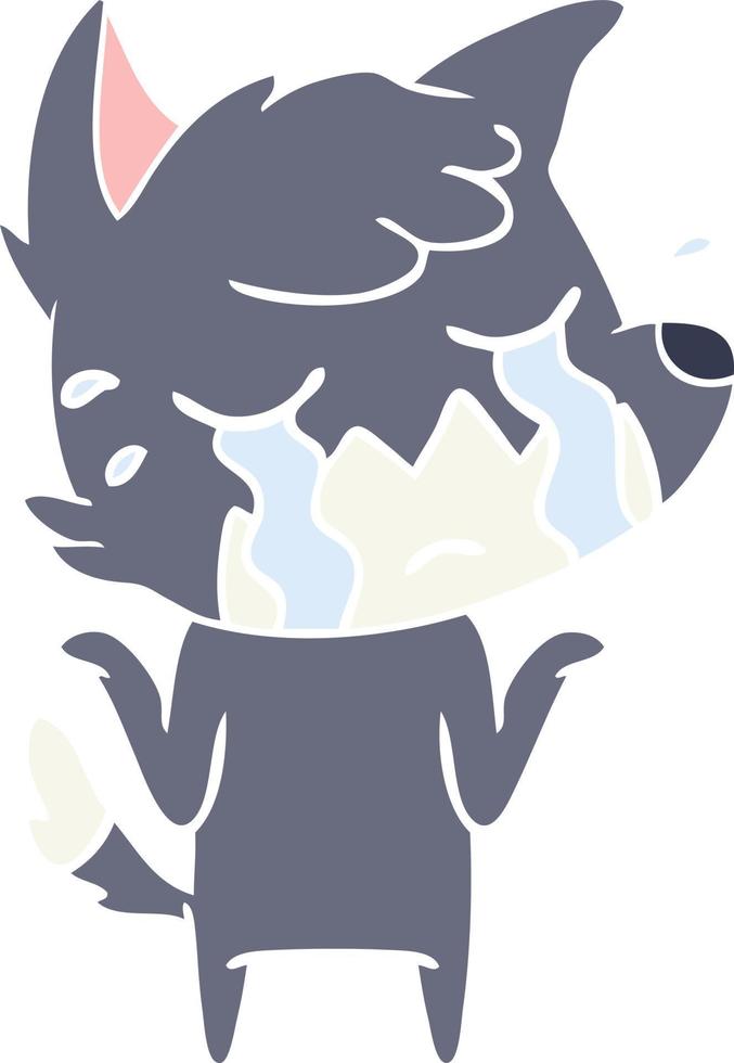 crying fox shrugging shoulders vector