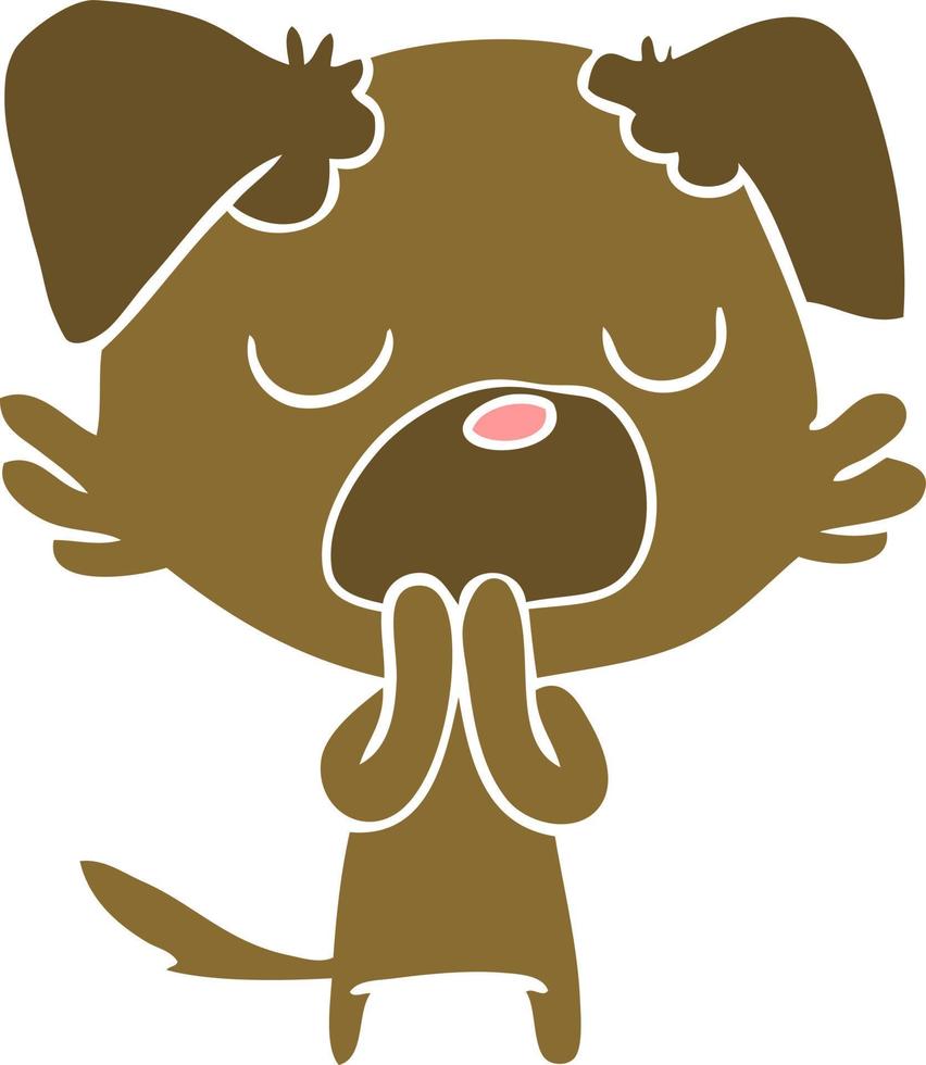 flat color style cartoon dog vector