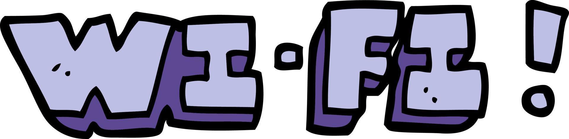 cartoon doodle wi fi vector