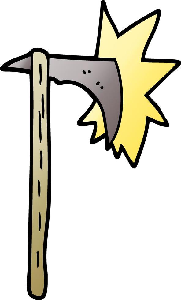 cartoon doodle sharp axe vector