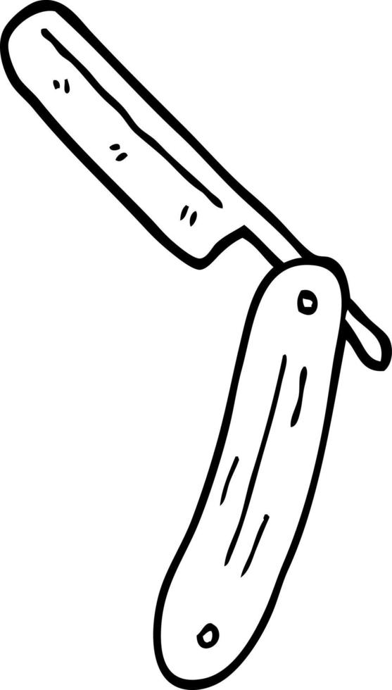 line drawing cartoon cut throat razor vector