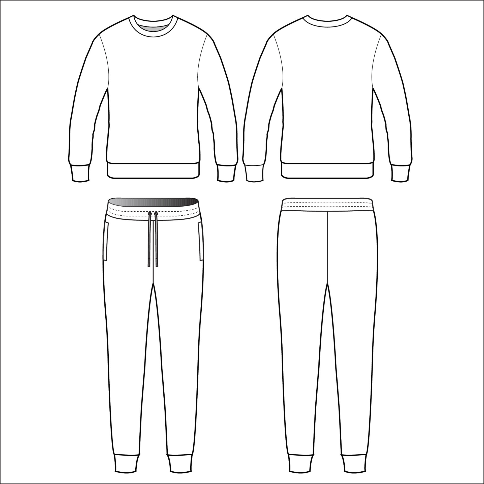 Sweatsuit top and bottom template 12211948 Vector Art at Vecteezy