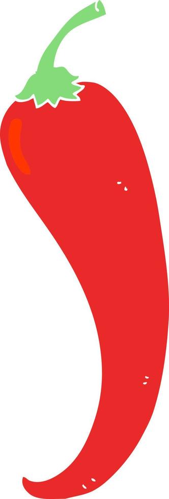 flat color illustration of a cartoon chilli pepper vector