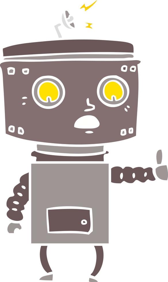 flat color style cartoon robot vector