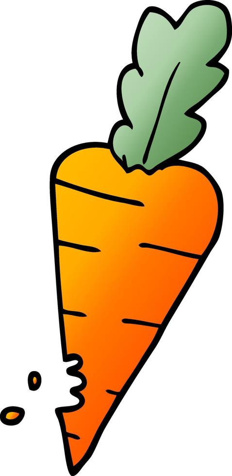 cartoon doodle carrot with bite marks vector