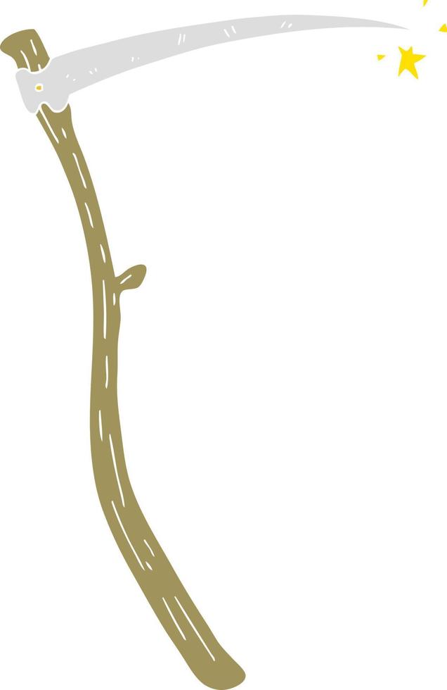 flat color illustration of a cartoon sharp scythe vector