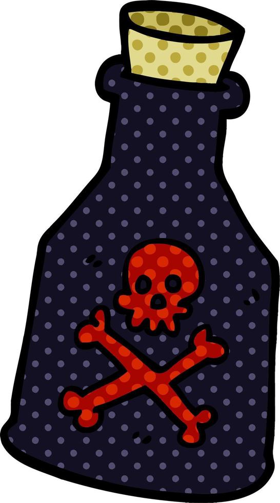 cartoon doodle poison bottle vector