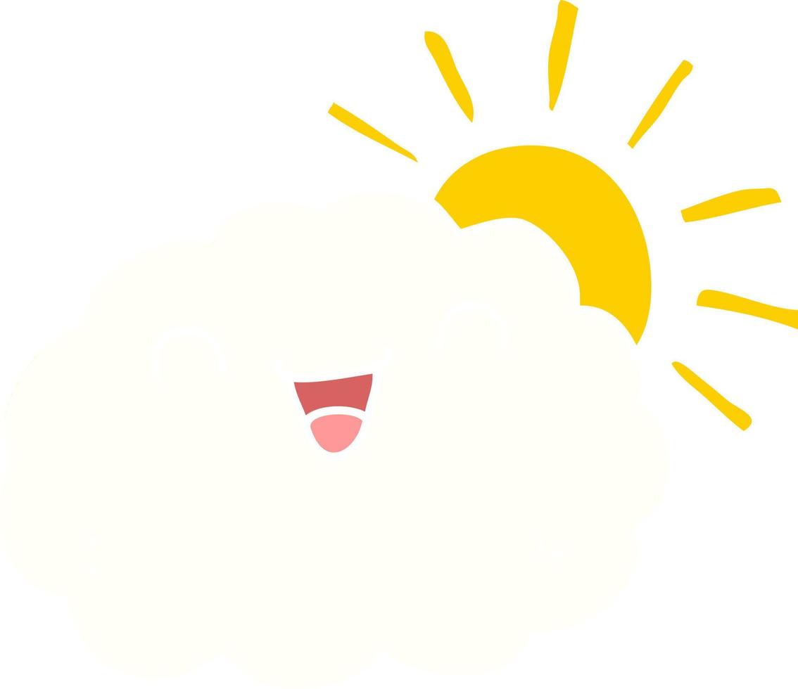 nube de dibujos animados de estilo de color plano feliz vector