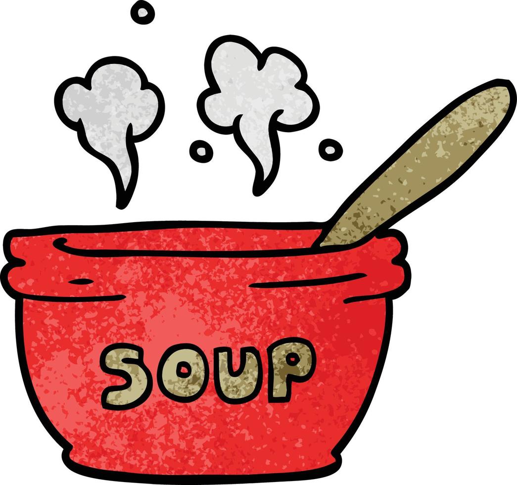 cartoon doodle of hot soup vector
